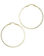 Lord & Taylor Textured 18kt Gold Plated Sterling Silver Hoop Earrings