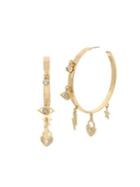 Bcbgeneration Starry Eyed Mixed Charm Hoop Earrings