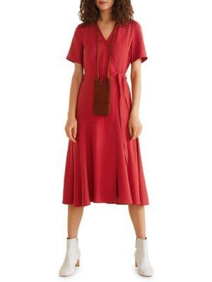 Mango Surplice A-line Wrap Dress