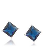 Carolee Crystal Stems Blue Clip Earrings