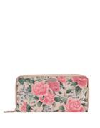 Lodis Bouquet Floral Printed Zipped Leather Wallet