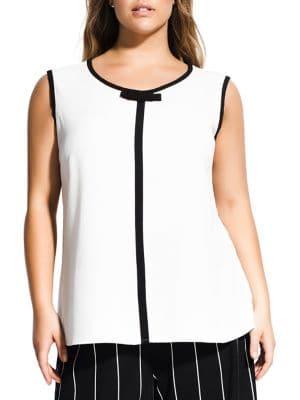 City Chic Plus Relaxed-fit Bow Top