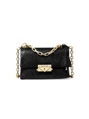 Michael Michael Kors Extra-small Cece Chain Snakeskin-embossed Leather Crossbody Bag