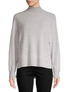 Lord & Taylor Vented High-low Mockneck Cashmere Sweater