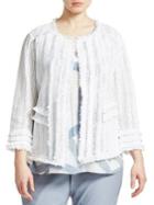 Nic+zoe Plus Fringed Trim Cotton Jacket