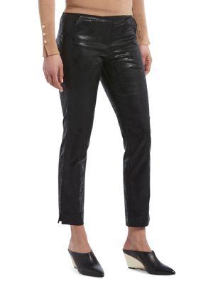 Hue Animal-print Cotton-blend Cropped Pants