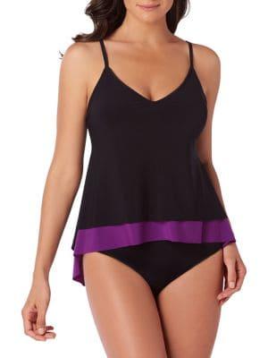 Magicsuit Solid Jolene Layered Tankini Swim Top