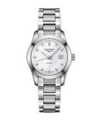 Longines Ladies Conquest Classic Stainless Steel And Diamond Watch