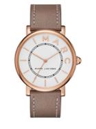 Marc Jacobs Classic Roxy Rose Goldtone Stainless Steel And Leather Three-hand Strap Watch