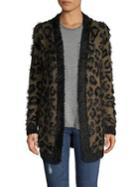 Lord & Taylor Petite Leopard Printed Open Cardigan