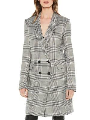 Bardot Double-breasted Checked Blazer