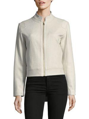 Ellen Tracy Front-zip Moto Jacket