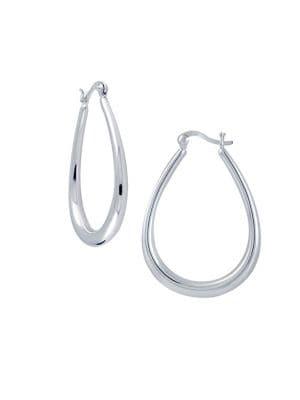 Lord & Taylor Sterling Silver Organic Hoop Earrings