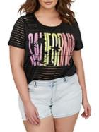 Addition Elle Love And Legend Plus Striped Graphic Tee