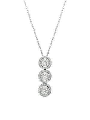 Morris & David 14k White Gold & 0.8 Tcw Diamond Pendant Necklace
