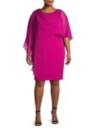 Eliza J Plus Cape Mesh Sheath Dress