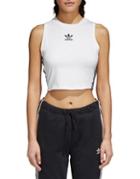 Adidas Striped Crop Tank Top