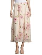 Design Lab Lord & Taylor Floral Midi Skirt