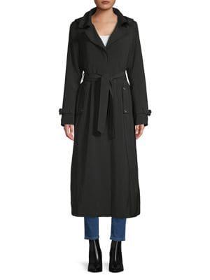 Gallery Hooded Waist-tie Long Coat