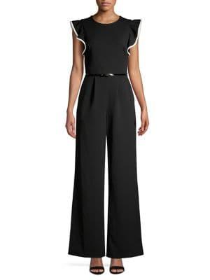 Calvin Klein Flutter-sleeve Wide-leg Jumpsuit