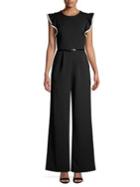 Calvin Klein Flutter-sleeve Wide-leg Jumpsuit
