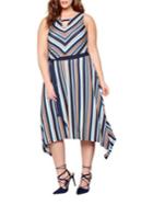 Addition Elle Michel Studio Plus Striped Sleeveless Dress