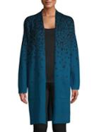Jones New York Leopard-print Cotton & Wool-blend Cardigan