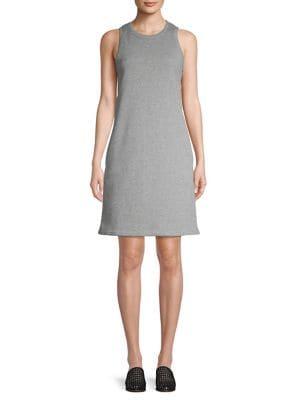 Askya Side Stripe Cotton Blend Fleece A-line Tank Dress