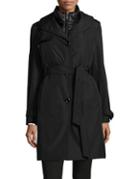 Ellen Tracy Two-piece Trench Coat And Quilted Vest
