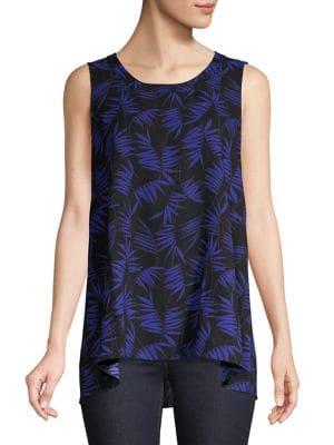 Anne Klein Scoop Neck Printed Tunic
