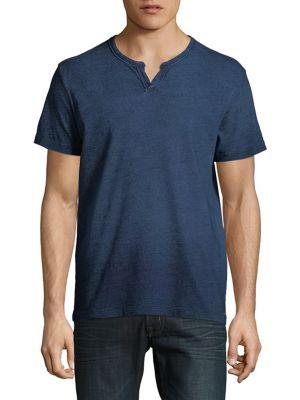 Lucky Brand Split Neck Cotton Tee