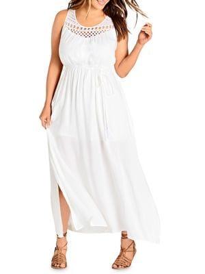 City Chic Plus Crochet Maxi Dress