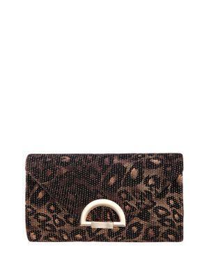 Nina Leopard Printed Pleated Clutch