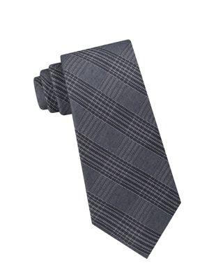 Calvin Klein Graphite Plaid Tie