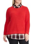 Lauren Ralph Lauren Plus Cotton Layered Sweater