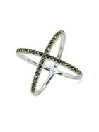 Designs Sterling Silver & Marcasite X Ring