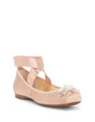 Jessica Simpson Mineah Embellished Cross-strap Flats