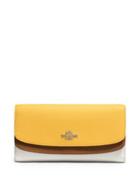 Coach Double Flap Colorblocked Continental Leather Wallet