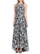 Tahari Arthur S. Levine Sleeveless Embellished A-line Gown