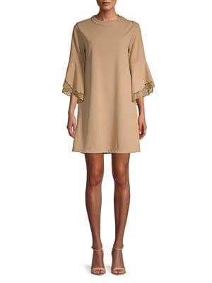Molly Bracken Bell-sleeve Mini Sheath Dress
