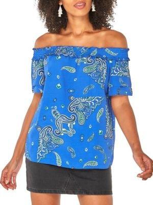 Dorothy Perkins Paisley Off-the-shoulder Top