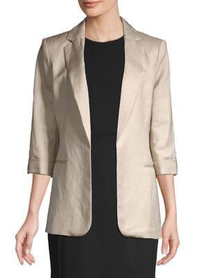 Calvin Klein Open-front Linen Blend Jacket