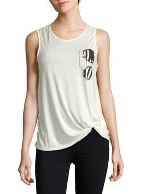 Design Lab Sunglasses-graphic Ruched Tank
