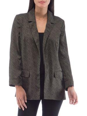B Collection By Bobeau Teri Animal-print Satin Blazer