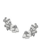 French Connection Baguette Crystal Cluster Stud Earrings