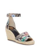 Vince Camuto Leera Floral Snake Print Wedge Espadrilles