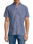 Brooks Brothers Red Fleece Cotton Madras Gingham Patchwork Button-down Shirt