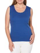 Rafaella Petite Embellished Cotton Tank Top