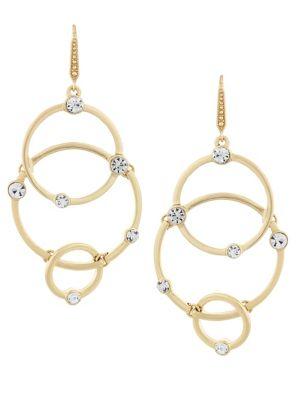 Laundry By Shelli Segal Crystal Circle Link Drop Earrings