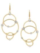 Laundry By Shelli Segal Crystal Circle Link Drop Earrings